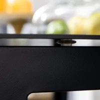 Outsunny Tavolo da giardino rettangolare in alluminio e piano in vetro temperato - 6 persone 150 x 90 x 74 cm nero(m-3)