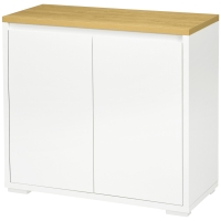 HOMCOM Buffet Polyvalent avec Armoire à 2 Niveaux en Panneau de Particules et Étagère réglable, 80x37x75cm
