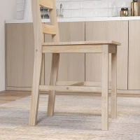 HOMCOM Conjunto de Comedor de 5 Piezas Mesa con Sillas Conjunto de Asientos Madera Maciza 118x73x75 cm Natural(m-5)