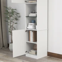 HOMCOM Libreria mobile da archiviazione scaffale di archiviazione con 2 porte scaffali regolabili 40 x 38 x 160 cm bianco(m-3)