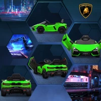 AIYAPLAY Voiture Électrique pour Enfants avec Luminaires LED, Klaxon et Télécommande, en Plastique et Acier, 105x60x40 cm, Vert(m-4)