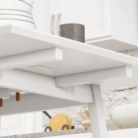 HOMCOM Mesa de cocina plegable mesa de comedor plegable con tablero abatible de madera para 2 a 4 personas Blanco(m-4)