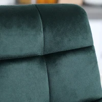 HOMCOM Set di 2 sgabelli da bar design superficie in velluto trapuntato e gambe in acciaio altezza 77 cm verde scuro(m-3)