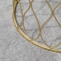 Outsunny Lot de 2 Tables d'Appoint de Jardin Tables Basses Design Rétro en Fil de Fer Table en Métal Mobilier de Jardin Extérieur Balcon Acier Doré + Blanc Ø41 x 46 cm(m-5)