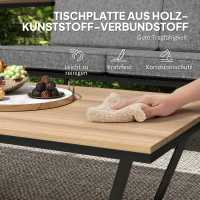 Outsunny Zestaw Mebli Ogrodowych dla 4 Osób Wodoodporny, ze Sofą 2-osobową, 2 Krzesłami i Stolikiem, Szary(m-7)