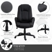 Fauteuil de Massage de Bureau Vinsetto à Hauteur Réglable, 60x74x106-116cm, Noir(m-3)