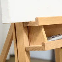 Vinsetto Cavalletto per Artisti su Ruote, Pieghevole, per Tele da Pittura fino a 118 cm, in Legno di Faggio, Legno Naturale(m-4)