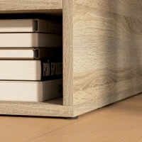 HOMCOM Organizador de escritorio aspecto de madera con 3 compartimentos suministros soporte de impresora 47x40x22,5 cm(m-5)