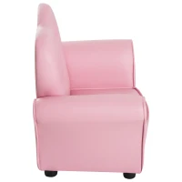 HOMCOM Fauteuil pour Enfants Imbottita, Fauteuil pour chambre d'enfant avec Revêtement en PVC et Structure en Bois, 59x41.5x49cm, Rose(m-3)
