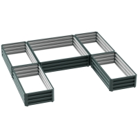 Outsunny Jardinería cuadrada para jardín de acero modular conjunto de 5 jardineras para verduras, plantas, flores, Verde