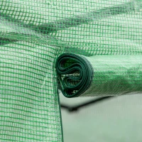 Outsunny Serra da Giardino Tunnel 18 m², 8 Finestre, Porta Avvolgibile con Zip, Telaio Tubolare in Acciaio Zincato, Copertura PE Alta Densità, 6L x 3l x 2H m, Verde(m-3)