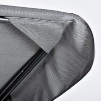 Outsunny Gartenliege für 3 Personen Grand Confort Verstellbares Dach Dicke abnehmbare Kissen Polyester Stahl epoxidgrau(m-4)