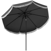 Outsunny Parasol Ø269 cm, Protection UV Parasol octogonal Parasol de balcon Protection solaire pour jardin, Gris foncé(m-6)