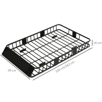 HOMCOM Portaequipajes Galería de techo para coche en metal ajustable en longitud de 109 a 162L cm Carga máxima 100kg(m-3)