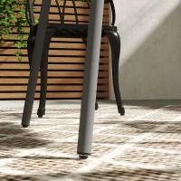 Outsunny Mesa de comedor de jardín para 6 personas con tablero de lamas para jardín, patio, terraza, 80x80x74 cm, Gris(m-5)