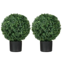 HOMCOM Plante Artificielle Buis en Boule, 52x40 cm, Vert(m-7)