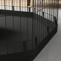 PawHut Parque para perros interior 8 paneles plegables modulables con puerta para cachorros acero 61x61 cm Negro(m-5)