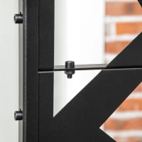 Outsunny Panel brise-vue balcón decorativo exterior con motivo geométrico troquelado de acero 122x45x198 cm Negro(m-4)