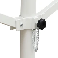 Outsunny Tenda a Doppia Pendenza Manuale retrattile Inclinazione regolabile Acciaio epossidico Bianco Poliestere impermeabilizzato Anti-UV Grigio dim. 4,50L x 3,40l x 2,55H m(m-3)