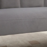 HOMCOM Canapé 2 Places en Velours avec Pieds en Métal et Dossier Coquille, 132x66x80cm, Gris(m-4)