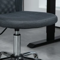 Vinsetto Sedia da Ufficio Ergonomica Altezza Regolabile Base Cromata Girevole a 360°, Rivestimento a Maglia Grigio Scuro(m-4)