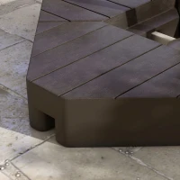 Outsunny Set di 4 Pesi Zavorra Quadrati per Ombrelloni con Base a Croce, da Riempire d'Acqua o di Sabbia fino a 60/80 kg, Marrone(m-3)