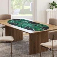 SPORTNOW Tappeto per Tavolo da Poker, fino a 6 Giocatori, Sacca per il Trasporto Inclusa, 120 x 60 x 0,2 cm, Verde e Nero(m-4)