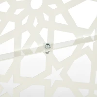 Outsunny Pannello Decorativo per la Privacy da Esterno con Motivo in Metallo, 92 x 45 x 198 cm, Bianco(m-3)