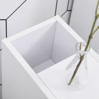 kleankin Supporto Rotolo Carta Igienica, Porta Carta Igienica,  Armadietto per Carta Igienica, 3 Livelli, Bianco(m-3)