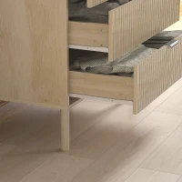 HOMCOM Schubladenkommode 3 Schubladen aus Holz für Schlafzimmer und Diele im nordischen Stil, 80x40x77.5 cm, Eiche(m-4)