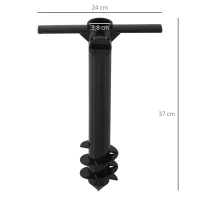 Outsunny Strand-Sonnenschirmständer - Bodenanker zum Eindrehen - Sonnenschirmbefestigung - Sonnenschirmhalter mit Schraubenspanner - ABS Schwarz(m-3)