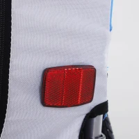 PawHut Remolque de bicicleta para perros mascotas 8 reflectores bandera barra de enganche incluida 130x73x90 cm Blanco y Azul(m-5)