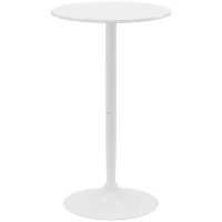 HOMCOM Tavolo da Bar Rotondo, Tavolo Bistrò, Tavolo da Cucina, Stile Contemporaneo, Piano Dipinto e Struttura in Acciaio, Bianco(m-1)