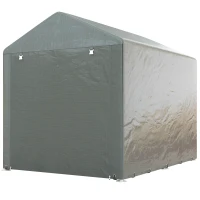Outsunny Geräteschuppen und Garage für Fahrräder und Motorräder mit UV-beständiger Abdeckung, 1.6x2m, Hellgrau(m-1)