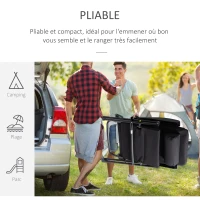 Outsunny Tumbona con reposapiés plegables portable respaldo ajustable cabecero bolsillo trasero integrados tela Oxford 60x73x108 cm(m-4)