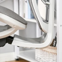 Vinsetto Fauteuil de Bureau Chaise de Bureau Chaise de Jeu avec Appuie-tête Coussin Lombaire Accoudoirs 3D 3 Étapes Roues Pivotantes à 360° Réglable en Hauteur Ergonomique Tissu en Maille Mousse Gris 67 x 65 x 120-128 cm(m-5)