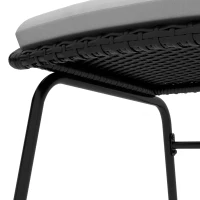 Outsunny Conjunto de salon de jardín para 2 personas con cojines de asiento mullidos con cuerda de resina trenzada y acero(m-4)