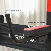 SPORTNOW Barra de tracciones chaise romaine plegable para entrenamiento en casa 99L x 79A x 127-223Al cm acero negro y rojo(m-4)