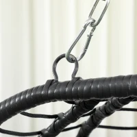 Outsunny Sedia Sospesa da Giardino, Resistente alle Intemperie, Cuscino Incluso, 102 cm x 102 cm x 195 cm, Grigio Scuro(m-3)