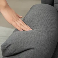 HOMCOM Poltrona Relax, Poltrona Imbottita Regolabile con Poggiapiedi, Inclinabile fino a 160°, Effetto Lino, Montaggio Veloce, Grigio Scuro(m-4)