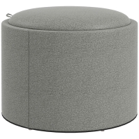 HOMCOM Puffs Contenedor Efecto Lino de 120 kg máxcon Bandeja Rebatible en MDF 56x56x42 cm Gris