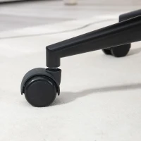 HOMCOM Sillón silla de oficina respaldo asiento acolchado altura ajustable giratorio 360° base negra revestimiento tela Gris(m-5)