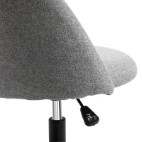 Vinsetto Sedia da Ufficio con Seduta Alta Regolabile 105-125H cm, Sgabello da Ufficio Girevole 360°, Lino, Grigio(m-3)