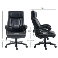 Vinsetto Silla de oficina con función de masaje 2 puntos de masaje por vibración revestimiento sintético Negro(m-3)