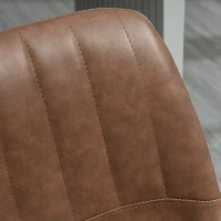HOMCOM Set di 2 Sgabelli da Bar dallo Stile Vintage, Regolabili e Girevoli con Poggiapiedi, in Similpelle, Marrone(m-3)