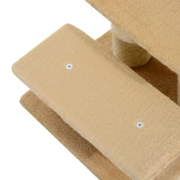 PawHut Escalera para Mascotas Escalera para Gatos y Perros de 3 Escalones Peluche Crema 45x35x34 cm(m-4)