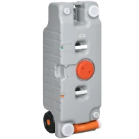 Outsunny Serbatoio d'Acqua Portatile da 75 Litri con Indicatore di Livello, 3 Ruote e Maniglia per Campeggio, Grigio(m-5)