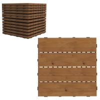 Outsunny Piastrelle per Terrazza, Set di 12 Pezzi, Superficie Massima 1,08 m², Incastrabili, Installazione Molto Semplice, 30x30x2.5cm Marrone