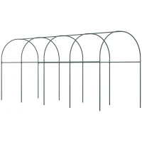 Outsunny Serra da Giardino, Serra per Pomodori con 5 Archi in Acciaio, Copertura in PE, 4 x 1.20 x 1.70 m, Bianco(m-3)