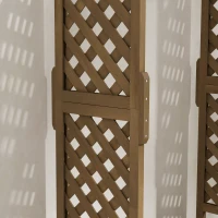 Outsunny Jardinera con enrejado y arco, maceta con agujero de drenaje para planta trepadora, 112x41x180 cm, Marrón(m-4)